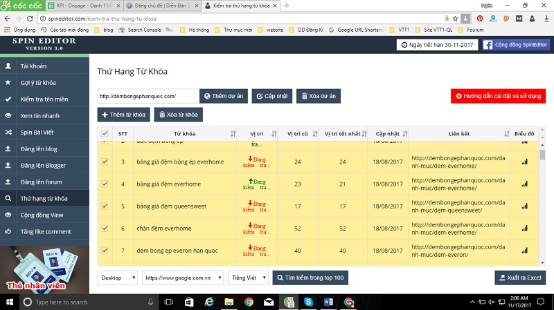 check thu hang tu khoa